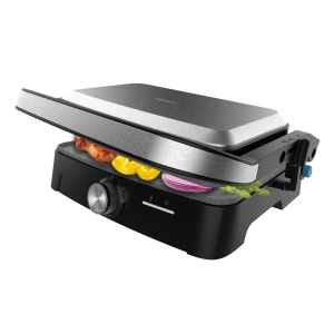 Gratar electric Cecotec RocknGrill 1500W, deschidere 180, strat antiaderent, tava pentru grasime