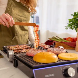 Gratar electric Cecotec RocknGrill Blaze Neon 2200W deschidere 180deg placi detasabile - Img 5