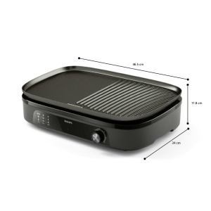 Gratar electric Philips HD621095 Seria 3000 2400W Antiaderent 5 trepte temperatura - Img 2