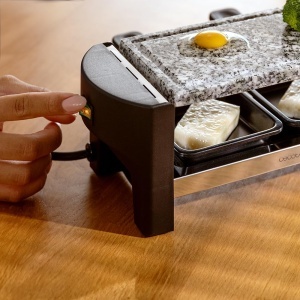 Gratar electric Raclette Cecotec Cheese Grill 3200, 320W, plita din piatra, 2 persoane - Img 7
