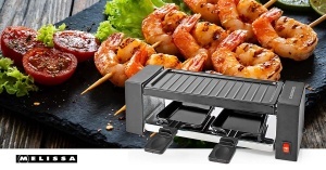 Gratar electric Raclette Melissa, 400W, compact, antiaderent, negru - Img 4