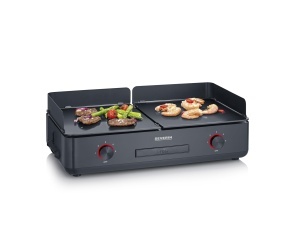 Gratar electric SEVERIN PG 8569 2200 W 2 zone ceramice temperatura reglabila negru