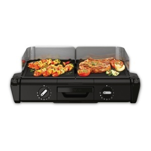 Gratar electric Tefal BBQ Family TG800N10 2400W 2 suprafete independente negruargintiu - Img 3