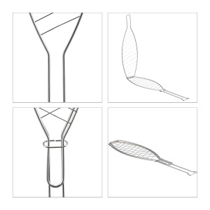 Gratar pentru peste Relaxdays 6 piese, otel inoxidabil, 54 cm, cu maner - Img 6