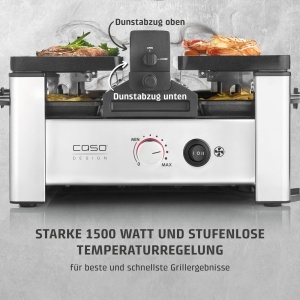 Gratar Raclette CASO AirClean pentru 8 persoane 1500W Dunstabzug integrat Placi ceramice antiaderente - Img 6
