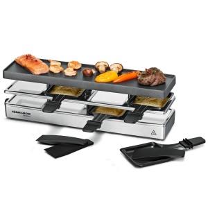 Gratar Raclette Rommelsbacher RC 800 4 persoane extensibil 730 W argintiu