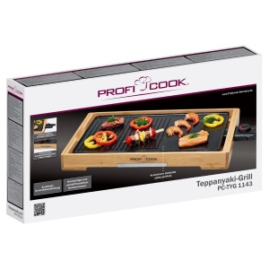 Gratar Teppanyaki ProfiCook Suprafata gratarului aprox 51 x 25 cm Gratar la masa 2200 wati termostat reglabil Placa de gratar cu acoperire antiaderent - Img 7