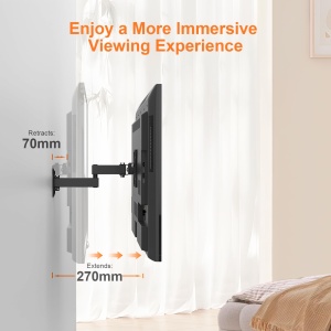 GRIFEMA GB1009-1 Televizor cu montare pe perete pentru monitor pentru 10-27", suport pentru monitor pivotant de perete rabatabil extensibil, pana la 15 kg, VESA 100x100mm si 75x75mm, montare pe ecran rotativa 360 deg - Img 3