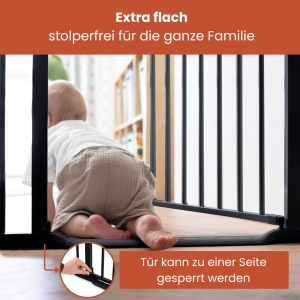 Grilaj de siguranta pentru copii Hauck Clear Step, autoinchidere, 75-80 cm, negru - Img 4