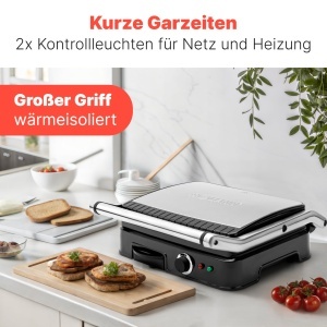 Grill Contact Bomann KG 2242 CB, 2000W, Antiaderent, Gratar Dual - Img 3