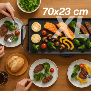 Grill electric Beper P101BBQ070 XL, 2000 W, suprafata 70 x 23 cm - Img 4