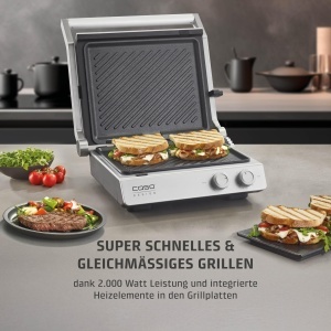 Grill electric CASO SteakChef 2000W Antiaderent cu placi ceramice - Img 6