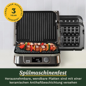 Grill electric Cuisinart 6-in-1 cu placi antiaderente, digital, multifunctional - Img 8