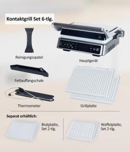 Grill electric Genius Chef, inox, 6 accesorii, 10 functii automate - Img 9