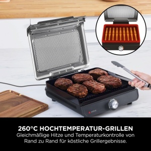 Grill electric Ninja Sizzle GR101EU, 260C, antiaderent, gri - Img 4