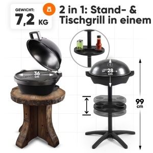 Grill electric ProfiCook PC BQS 1303, 2400W, pentru interior si exterior - Img 7