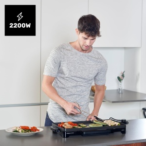Grill electric Taurus Steakmax 2200 2200W suprafata antiaderenta negru - Img 2