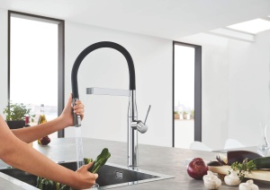GROHE Essence - Baterie chiuveta cu o singura parghie (cu dus profesional extensibil, suprafata durabila, interval de rotire 360deg), crom, 30294000 - Img 7