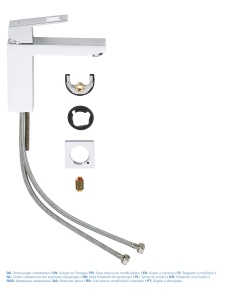 GROHE Eurocube - Mixer pentru lavoar cu o singura parghie (M-Size, cu limitator de temperatura, montare cu o singura gaura), crom, 23446000 - Img 6