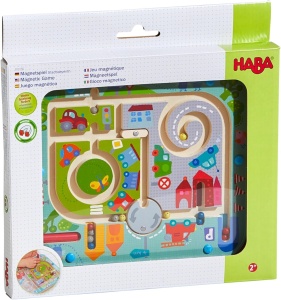 HABA Magnetic Game City Labyrinth - Jucarie educationala interactiva pentru copii de la 2 ani si peste, realizata din lemn - Promoveaza concentrarea, dexteritatea si abilitatile motorii fine - Primii pasi in traficul rutier - 1301056001 - Img 8