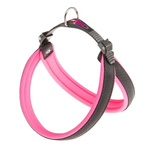 Hamul ergonomic pentru caini Ferplast AGILA Fluo 3 potrivire excelenta inchidere cu snur captuseala moale A B 37 57 cm 15 mm Roz