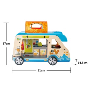 Hape Adventure Van | Autocaravana cu papusi si accesorii, rulota poate fi deschisa, de la 3 ani - Img 5