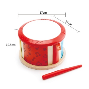 Hape Doppelseitige Holztrommel pentru copii suprafete multiple lemn durabil - Img 5