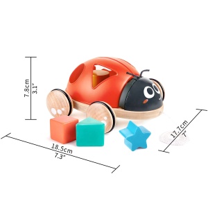 Hape Shape Sorter Buburuza, Animal Pull-along - Img 3