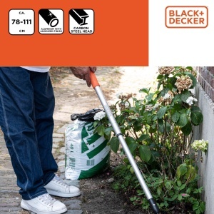 Harka de gradina BLACKDECKER Telescopica 78-111 cm, Aluminiu, Cap din Karbonstahl - Img 3