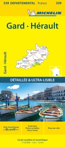 Harta Locala Michelin Gard, Herault - Scala 1150.000, 3D, Itinerarii Turistice