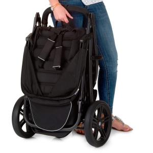 hauck Buggy Rapid 3, pentru copii de pana la 22 kg, Mic pliabil, cu functie de dormit de la nastere, Glisor reglabil pe inaltime, Cos mare de pana la 3 kg, Anvelopa din plastic (caviar/negru) - Img 4