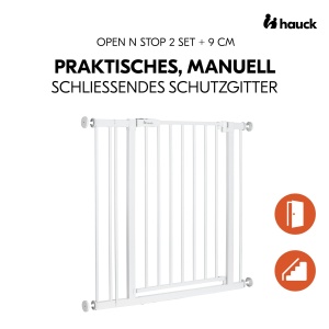 Hauck Poarta de scara Open N Stop 2 incl extensie de 9 cm pentru latimi 84-89 cm fara gaurire deschidere cu o singura mana din ambele parti Mecanism d - Img 2