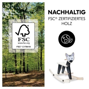 Hauck Rock N Swing Schaukeltier Zebra 2in1 Lemn FSC Certificat Transformabil - Img 6