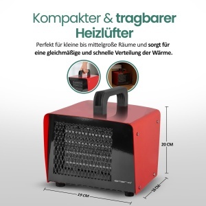 Heizlufter Emerio FH-107760.2, 2000W, pentru spatii de pana la 20 m, cu termostat ajustabil - Img 4