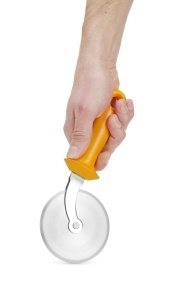 HENDI Pizzaschneider Heavy-Duty Pizzaroller Lama din Otel Inoxidabil Maner Polipropilena Orange - Img 3