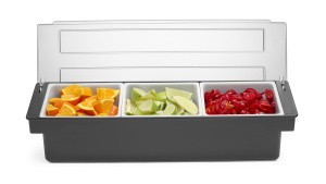 Hendi Suport Ingrediente Negru ABS cu Capac Transparent si 3 Recipienti Detasabili - Img 6