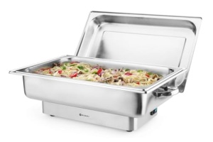HENDI Vas Pollina, electric, reglabil pana la 85degC, incl. tigaie GN 1/1 de 65 mm adancime, capac de sticla, incalzitor de alimente, recipient de incalzire, 9L, 230V, 800W, 615x355x(H)280mm, otel inoxidabil - Img 2