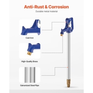 Hidrant de curte rezistent la îngheț VEVOR, robinet exterior rezistent la îngheț de 3,25 FT cu adâncime de îngropare de 12", conexiune țeavă G 3/4" și cuplaj furtun G 3/4", hidrant din fontă rezistent pentru irigații de curte, grădină, fermă - Img 4