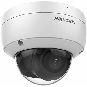 HIKVISION Unisex-Adult NX-841 Mini-DOMO IP 8MPX, IR 30M, OPTICA FIJA, ACUSENSE, WDR 120DB, IP67, IK10 12VDC/POE, Alb, Standard