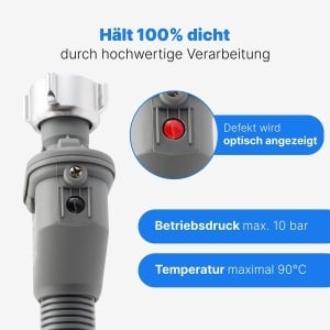 Hose pentru spalator si masina de spalat Bomann Aquastop, 2m, 34 inch, cu sistem de oprire a apei - Img 3