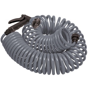 Hose Spiral pentru Gradina Orbit 27560, 15,2 m, 8 Moduri de Stropire, Gri