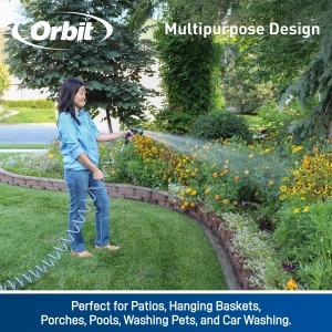Hose Spiralizat Orbit 26381, 7,6 m, Albastru, Duza cu 8 Tipuri de Jet - Img 3