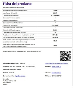 Hota Cecotec Bolero Flux CM 602200, 60 cm, 220 m3h, 70W, Negru - Img 10