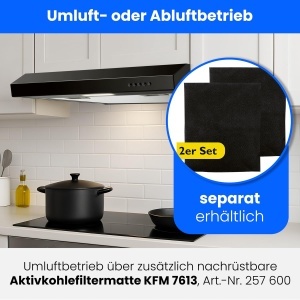 Hota de bucatarie Bomann DU 7613, 60 cm, 222 mh, neagra - Img 3