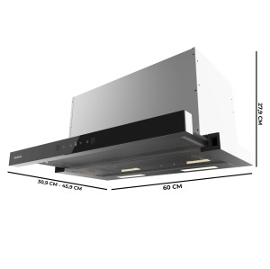 Hota telescopica Cecotec Bolero Flux TLT 605501, 60 cm, 606,4 mh, Negru - Img 2