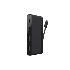 Hub USB-C Belkin F4U090BTBLK cu 4 Porturi, Cablu Integrat, Compact - Img 3