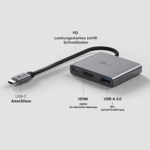 Hub USB-C TP-Link UH3020C, 4K 60Hz HDMI, 100W Power Delivery - Img 3