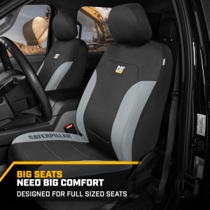 Husa auto Caterpillar Flexfit, 2 piese, negru, design modern cu accente gri - Img 3