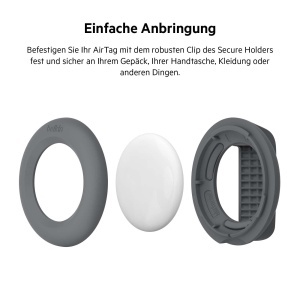 Husa pentru AirTag Belkin cu Clip, Protectie Anti-Zgarieturi, Gri Inchis - Img 2