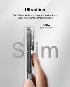 Husa pentru telefon Belkin SheerForce pentru iPhone 16 Pro, transparenta, MagSafe, antichizata - Img 7